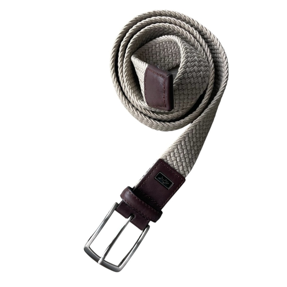 Greg Norman Golf Belt Woven Braided Stretch Size 40 Tan Brown Leather